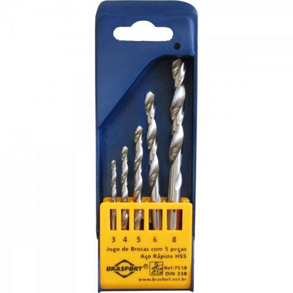 Kit Brocas de Furadeira 3 a 8mm Aço Rápido Hss Brasfort