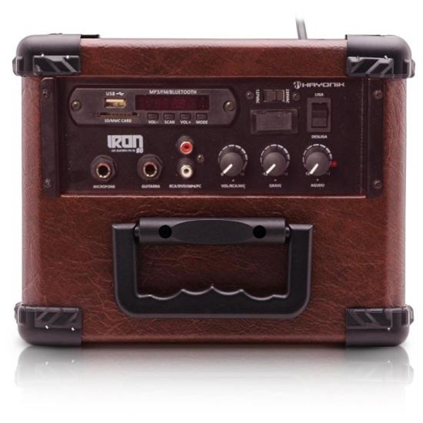 Caixa Multiuso Hayonik Iron 80 20W Bluetooth Marrom