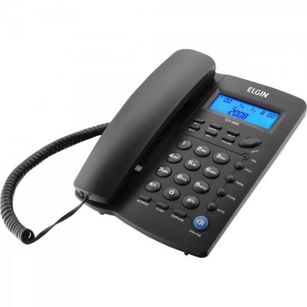 Telefone de Mesa com Identificador de Chamadas e Viva-voz TCF3000 Preto ELGIN