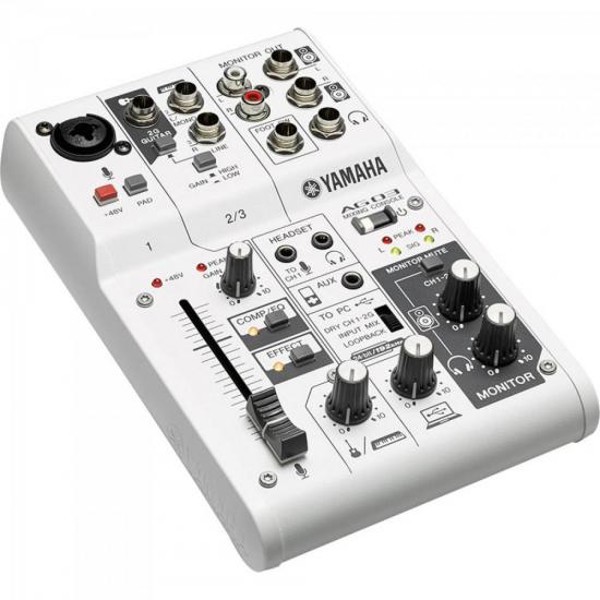 Mesa de Som e Interface de Áudio 3 Canais AG03 Branca YAMAHA