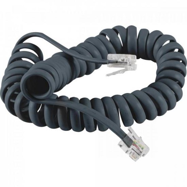 Extensor Para Telefone RJ11 Espiral 2m Cinza Storm - PCT / 10