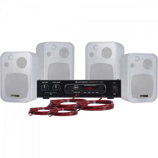 Kit Som Para Ambiente Hayonik Ambience 4000 400W Branco