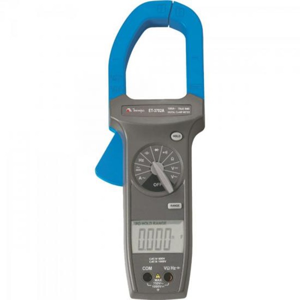 Alicate Amperímetro Digital ET-3702A Minipa Azul/Cinza
