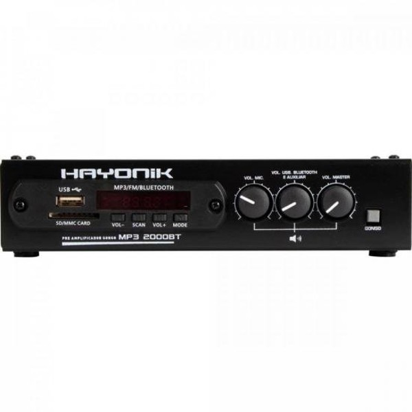 Módulo Pré-Amplificador Hayonik 2000BT MP3 c/ Gongo/FM/USB/Bluetooth