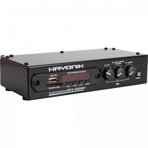 Módulo Pré-Amplificador Hayonik 2000BT MP3 c/ Gongo/FM/USB/Bluetooth