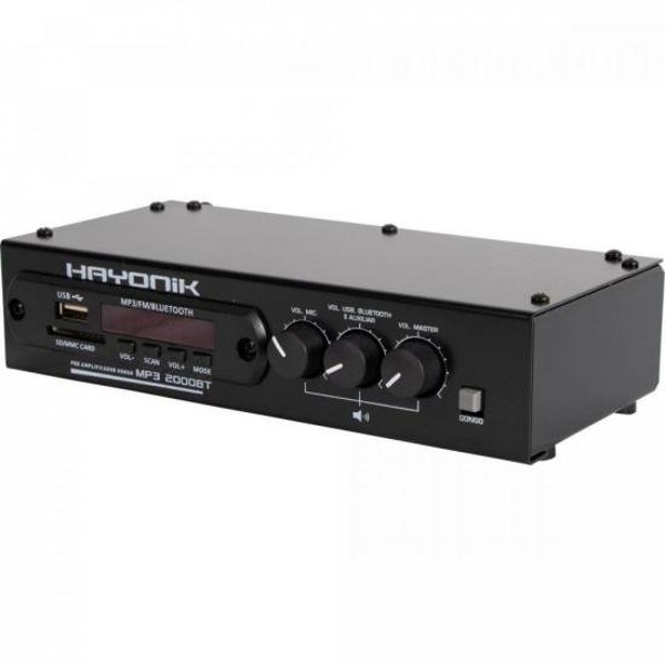 Módulo Pré-Amplificador Hayonik 2000BT MP3 c/ Gongo/FM/USB/Bluetooth