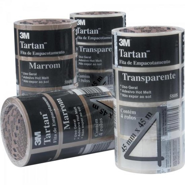 Fita para Empacotamento 45mm x 45m TARTAN 5808 Marrom 3M - PCT / 4