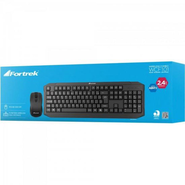 Combo Teclado + Mouse Wireless WCF-101 Preto FORTREK