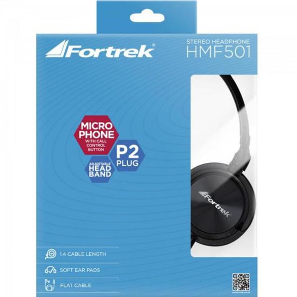 Fone de Ouvido com Microfone HMF-501BK Preto FORTREK
