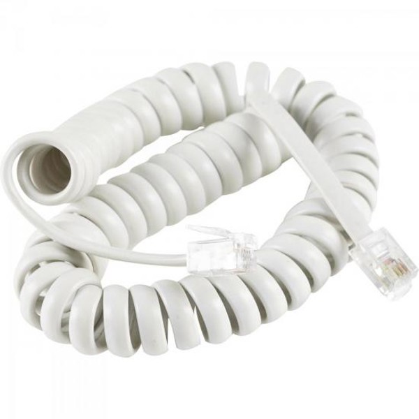 Extensor Para Telefone RJ11 4 Vias Espiral 2m Branco Storm - PCT / 10