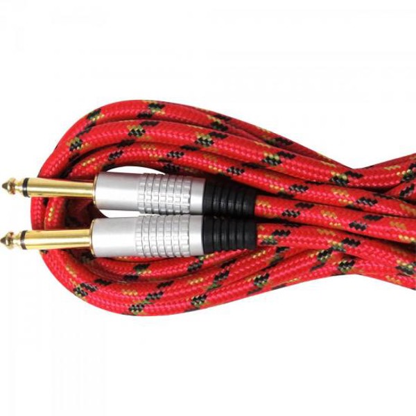 Cabo Guitarra P10 x P10 5m CBGU0005 Vermelho Têxtil Storm