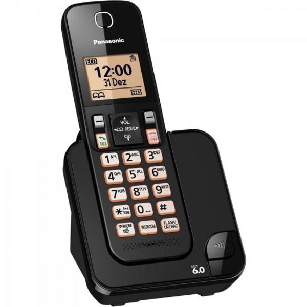 Telefone sem Fio com ID KX-TGC350LBB Preto Panasonic