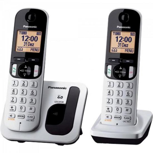 Telefone sem Fio com ID Base + Ramal KX-TGC212LB1 Cinza Panasonic