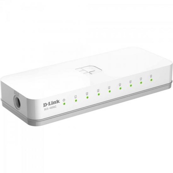 Switch Fast 8 Portas 100Mbps DES-1008C Branco D-LINK