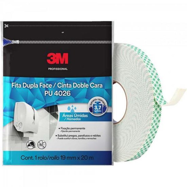 Fita Dupla Face 19mm x 20m VHB 4026 FP Branca 3M