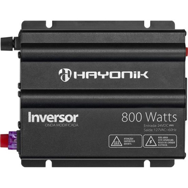 Inversor de Onda Modificada 800W 24VDC/127V Cinza Escuro Off Grid Hayoni