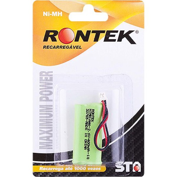Bateria Recarregável Conector A58 Para Telefone sem Fio NiMh 600mAh 2,4V RONTEK