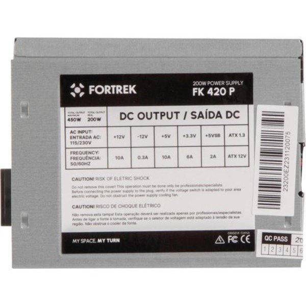 Fonte ATX Fortrek PWS-2003 200W 20+4P FK420P