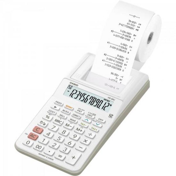 Calculadora Com Bobina Casio HR-8RC-WE-B-DC 12 Dígitos Branca
