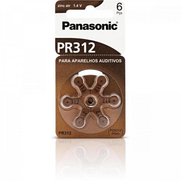 Pilha Zinco Auditiva 1,4V PR312H (C/6 Pilhas) Panasonic - CAR / 6