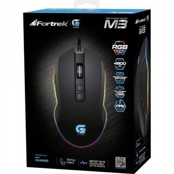 Mouse Gamer Fortrek M3 RGB Preto