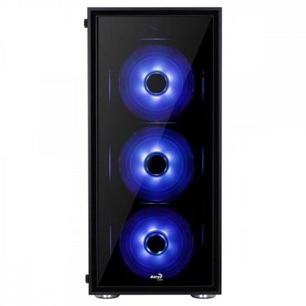 Gabinete Mid Tower ATX QUARTZ RGB Preto AEROCOOL