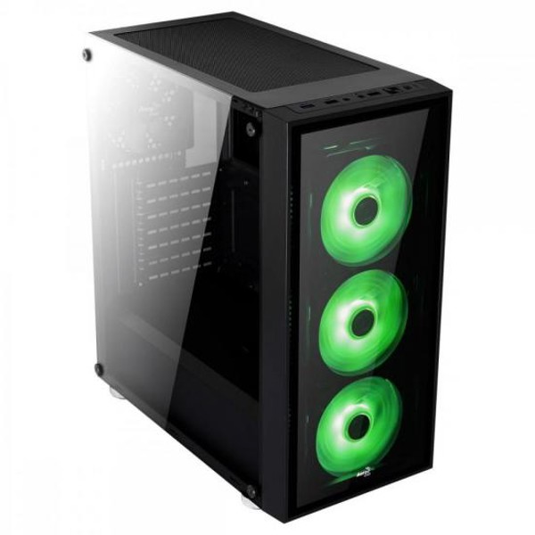 Gabinete Mid Tower ATX QUARTZ RGB Preto AEROCOOL