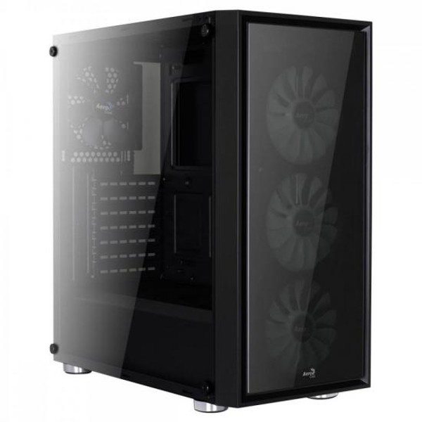 Gabinete Mid Tower ATX QUARTZ RGB Preto AEROCOOL