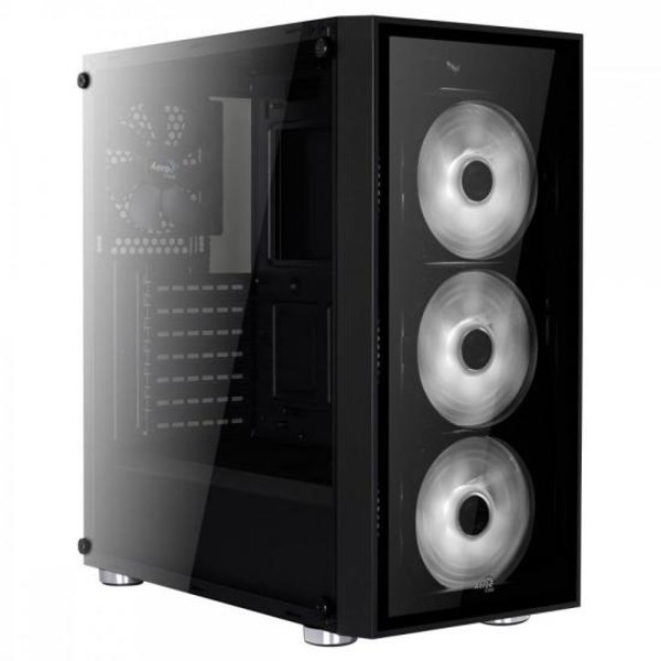 Gabinete Mid Tower ATX QUARTZ RGB Preto AEROCOOL