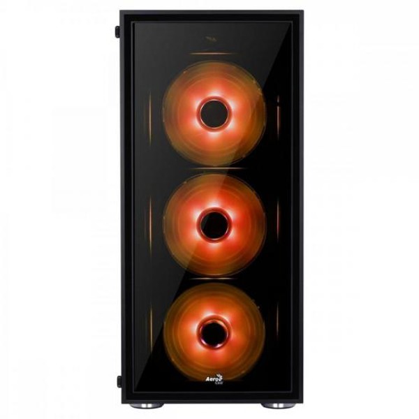 Gabinete Mid Tower ATX QUARTZ RGB Preto AEROCOOL