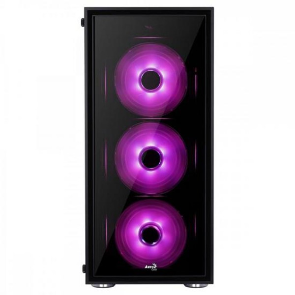 Gabinete Mid Tower ATX QUARTZ RGB Preto AEROCOOL