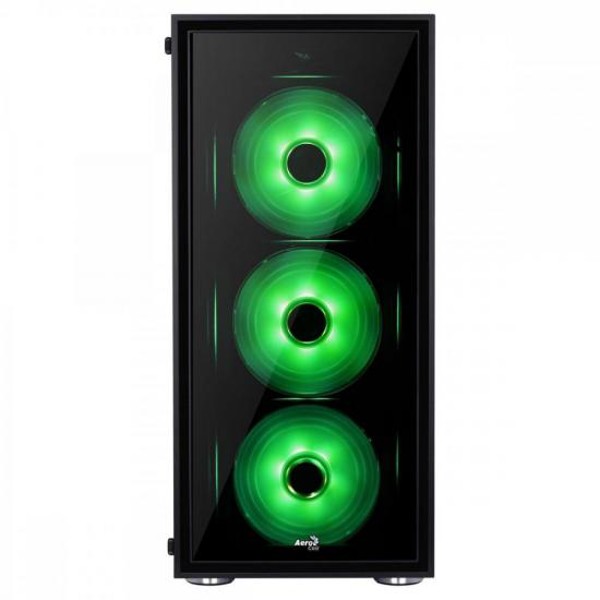 Gabinete Mid Tower ATX QUARTZ RGB Preto AEROCOOL