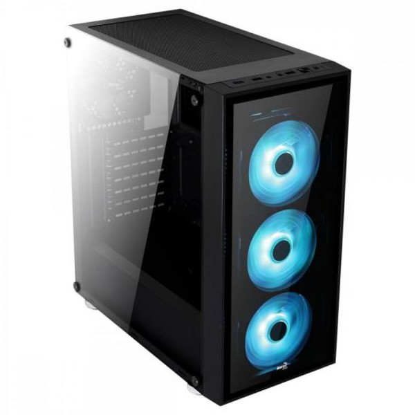 Gabinete Mid Tower ATX QUARTZ RGB Preto AEROCOOL