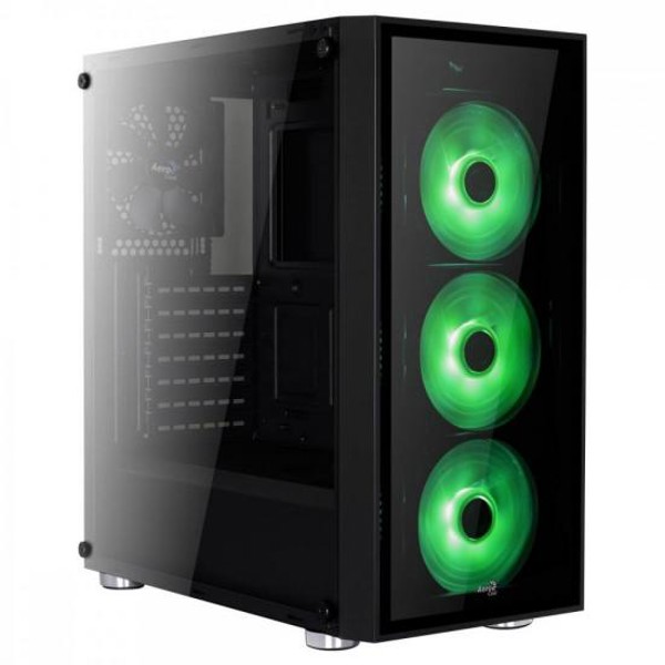 Gabinete Mid Tower ATX QUARTZ RGB Preto AEROCOOL