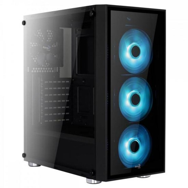 Gabinete Mid Tower ATX QUARTZ RGB Preto AEROCOOL