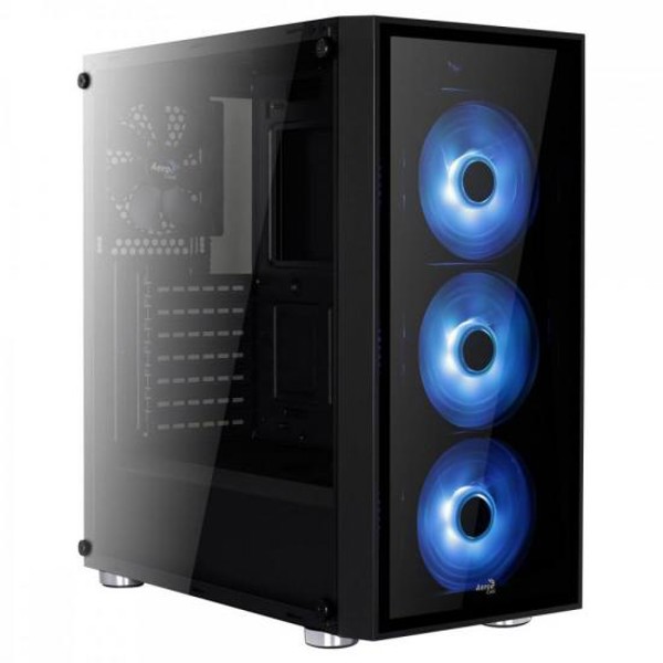 Gabinete Mid Tower ATX QUARTZ RGB Preto AEROCOOL