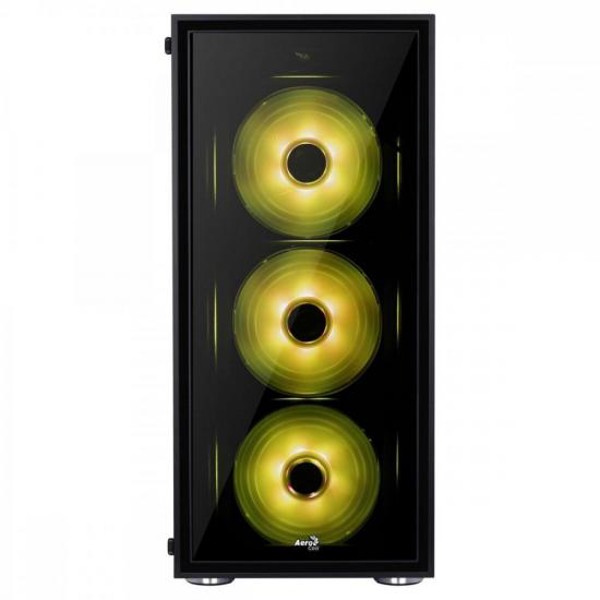 Gabinete Mid Tower ATX QUARTZ RGB Preto AEROCOOL