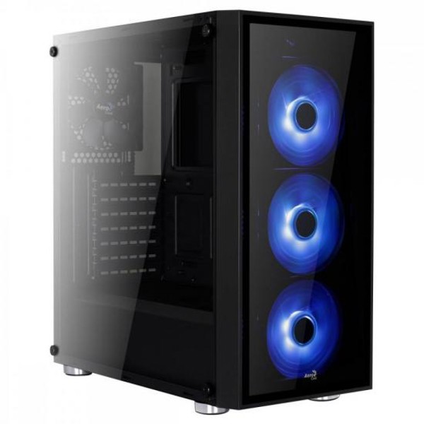 Gabinete Mid Tower ATX QUARTZ RGB Preto AEROCOOL