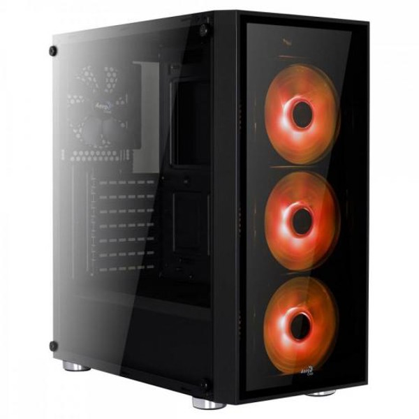 Gabinete Mid Tower ATX QUARTZ RGB Preto AEROCOOL