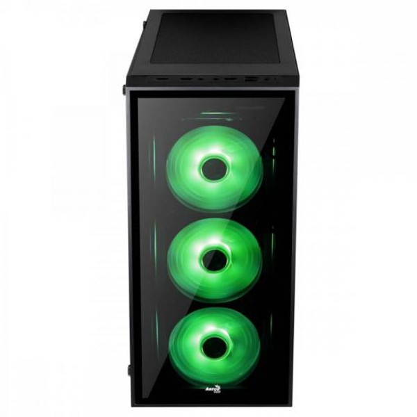 Gabinete Mid Tower ATX QUARTZ RGB Preto AEROCOOL