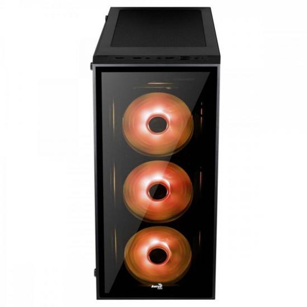 Gabinete Mid Tower ATX QUARTZ RGB Preto AEROCOOL
