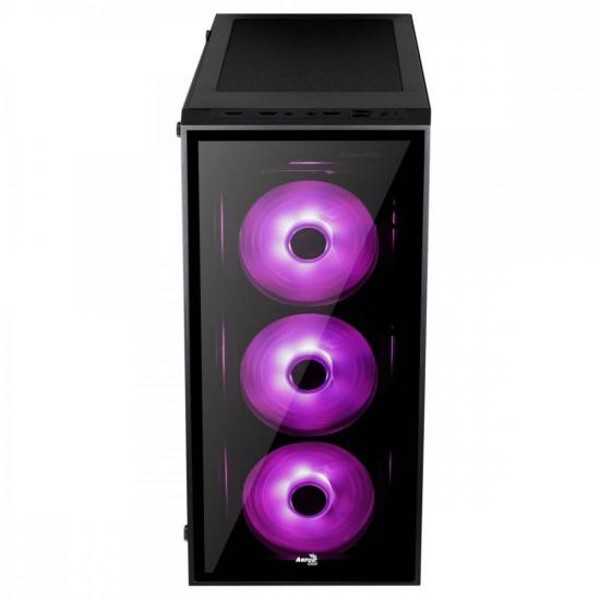Gabinete Mid Tower ATX QUARTZ RGB Preto AEROCOOL