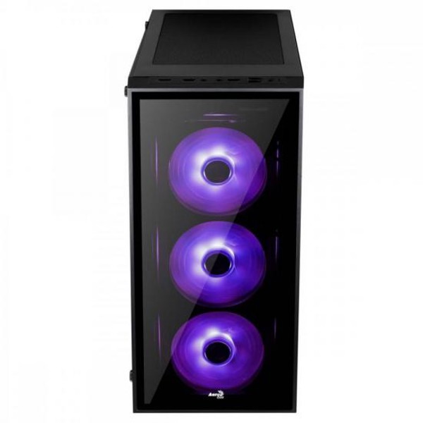 Gabinete Mid Tower ATX QUARTZ RGB Preto AEROCOOL