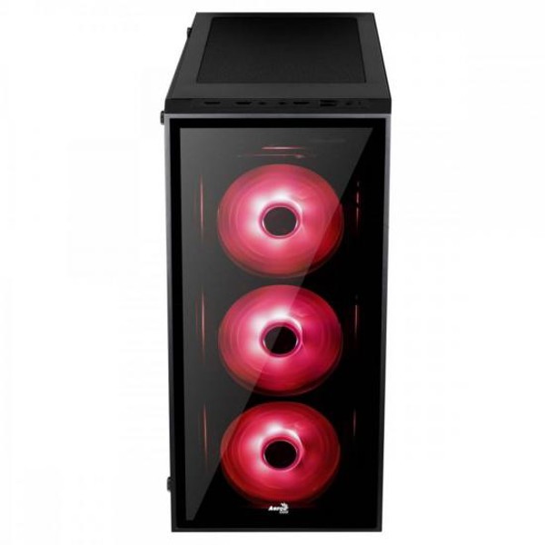 Gabinete Mid Tower ATX QUARTZ RGB Preto AEROCOOL