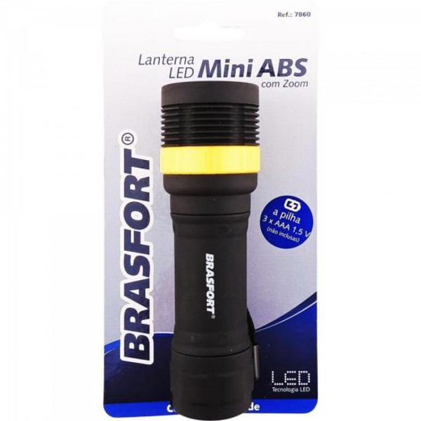 Lanterna LED Mini ABS C/ Zoom Preto BRASFORT