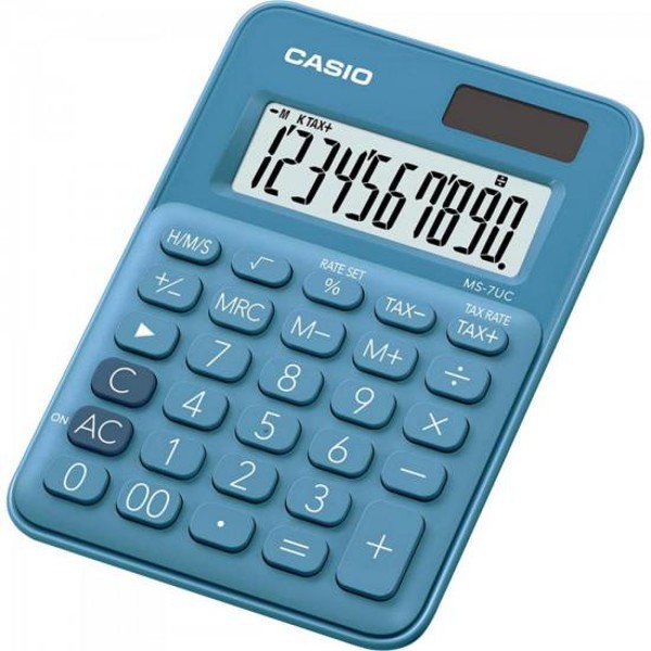 Calculadora de Mesa Casio MS-7UC-DC 10 Dígitos Azul
