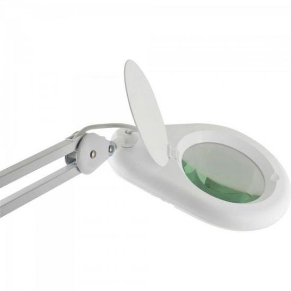 Lupa De Bancada c/ Iluminação LED 8D Bivolt HL400 Branco HIKARI