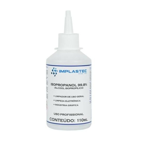 Álcool Isopropilíco 110ML Isopropanol Transparente Implastec - CX / 60
