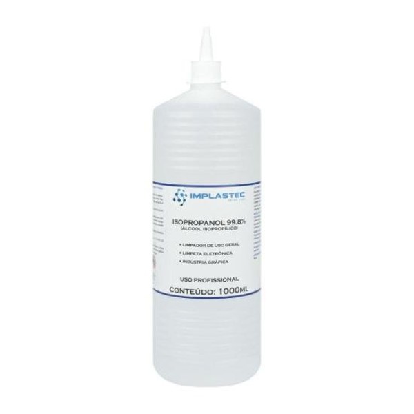 Álcool Isopropilíco 99,8% 1000ML Isopropilico Transparente Implastec - CX / 18