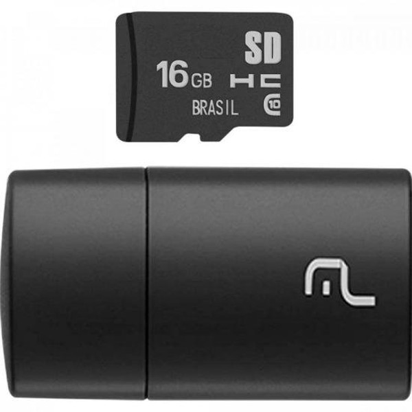 Leitor Multilaser USB Com Cartão SD 16GB